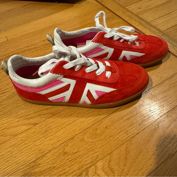 Boden Red and Pink Women's Sneakers - Picture 2 of 7